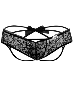Candyman 99535 Bow Jockstrap Black