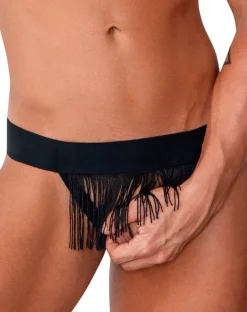 Candyman 99755 Fringe Thongs Black