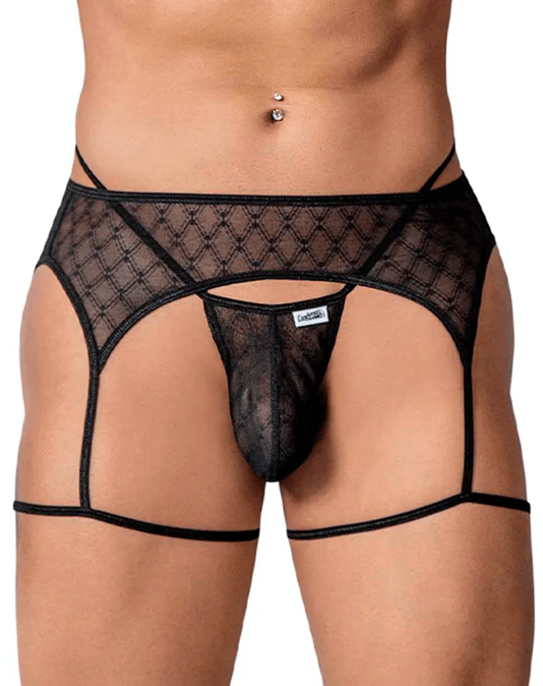 Candyman 99898 Geometric Mesh Thongs Black