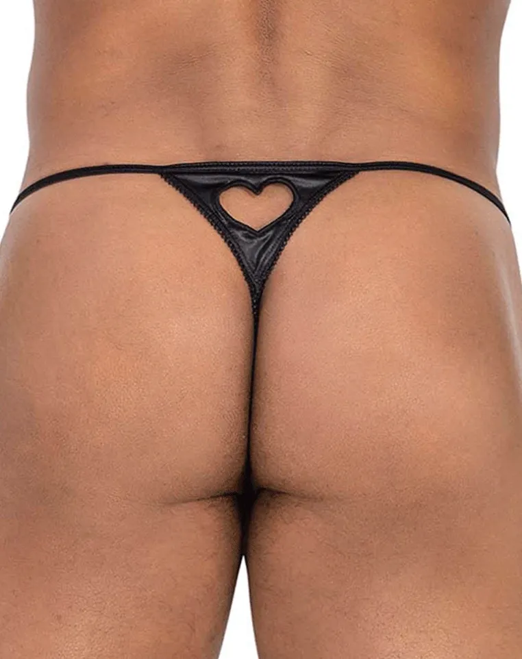 Candyman 99789 Heart Thongs Black