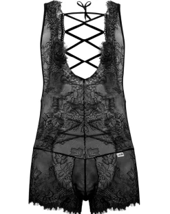 Candyman 99743 Lace Bodysuit Black