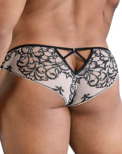 Candyman 99830 Lace Briefs Nude-black
