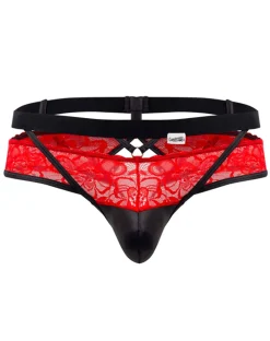 Candyman 99627 Lace Jockstrap Red