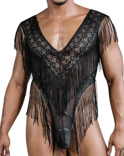 Candyman 99865 Lace-mesh Bodysuit Black