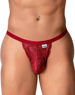 Candyman 99915 Lace Thongs Burgundy