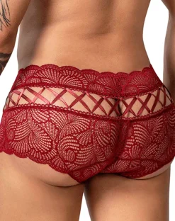 Candyman 99916 Lace Trunks Burgundy