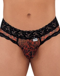 Candyman 99596 Mesh-lace Thongs Leopard Print