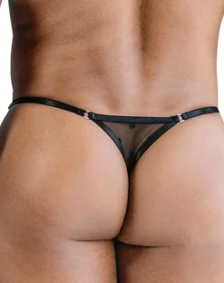 Candyman 99824 Mesh Thongs Black