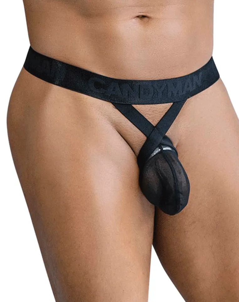 Candyman 99847 Mesh Thongs Black