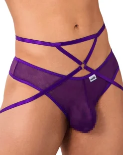 Candyman 99640 Mesh Thongs Purple