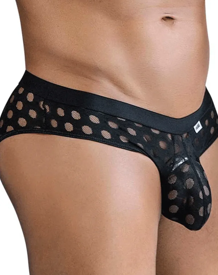 Candyman 99855 Polka Mesh Briefs Black