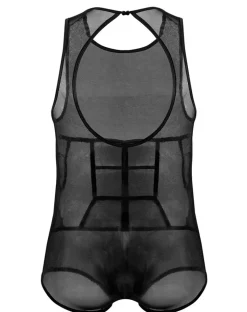 Candyman 99683x Tulle Bodysuit Black