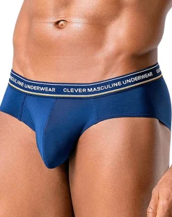 Clever 519969 3pk Australian Latin Briefs Blue-petrol-green