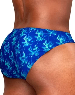 Ergowear Ew1826 Vibrant Blue Abstract Floral Men's Swim Bikini Royal Blue-palms