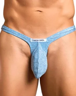 Justin+simon Xsjbu02 Bulge Thongs Lurex Blue