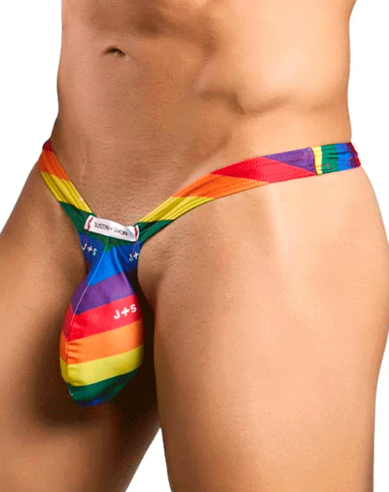 Justin+simon Xsjbu02 Bulge Thongs Pride Flag