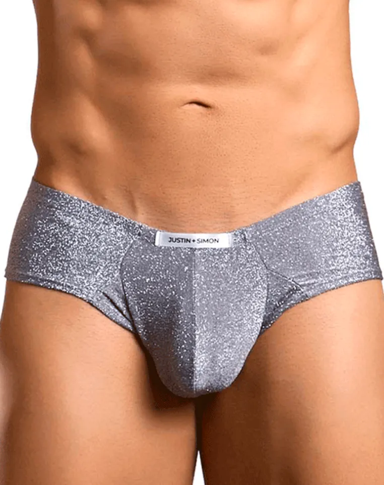 Justin+simon Xsj22 Cheek Briefs Lurex Gray