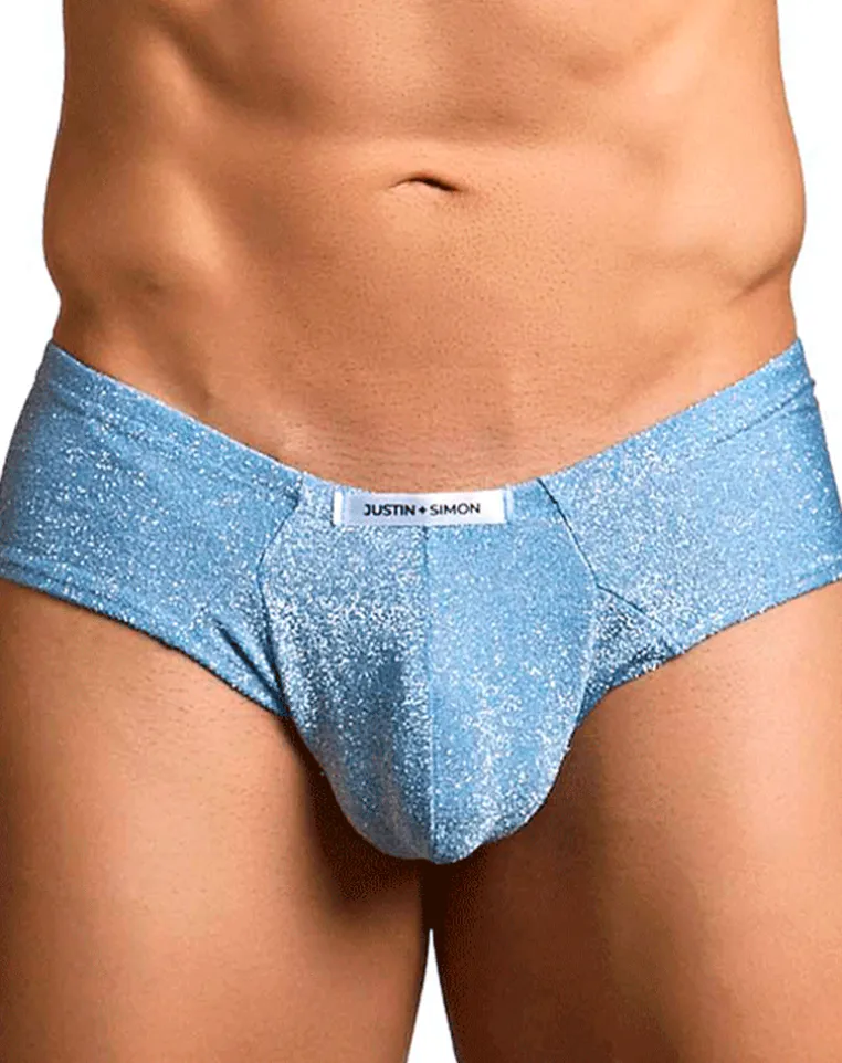 Justin+simon Xsj22 Cheek Briefs Lurex Blue