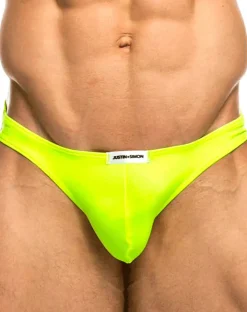 Justin+simon Xsj01 Classic Silky Bikini Neon Green