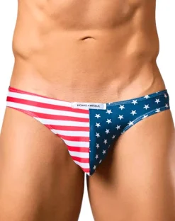 Justin+simon Xsj01 Classic Silky Bikini Usa Flag