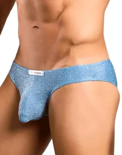 Justin+simon Xsj01 Classic Silky Bikini Lurex Blue