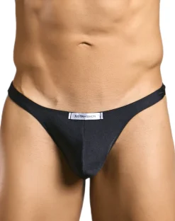 Justin+simon Xsj03 Silky Sexy Thongs Black