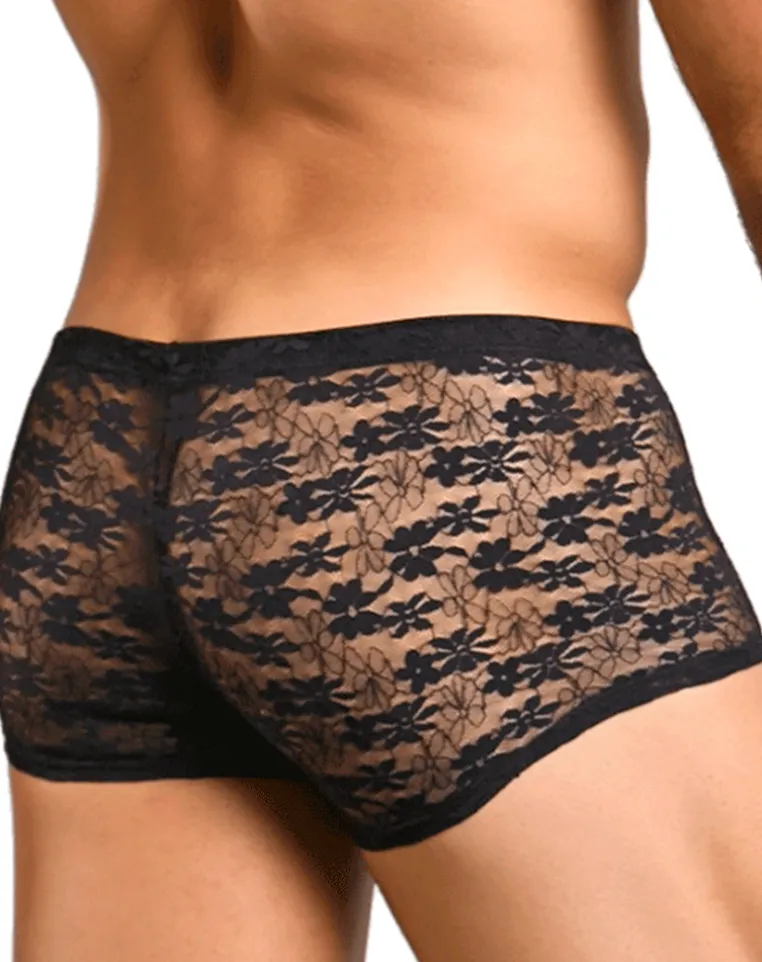 Malebasics Mbl84 Classic Pouch Trunks Black Lace