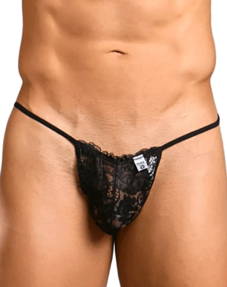 Malebasics Mbl27 Lace Thongs Black