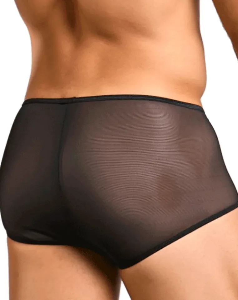 Malebasics Mbl83 Loop Cheeky Trunks Black Mesh