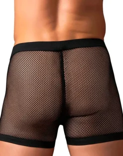 Male Power 152-11c Fishnet 2 Pouch Short Black