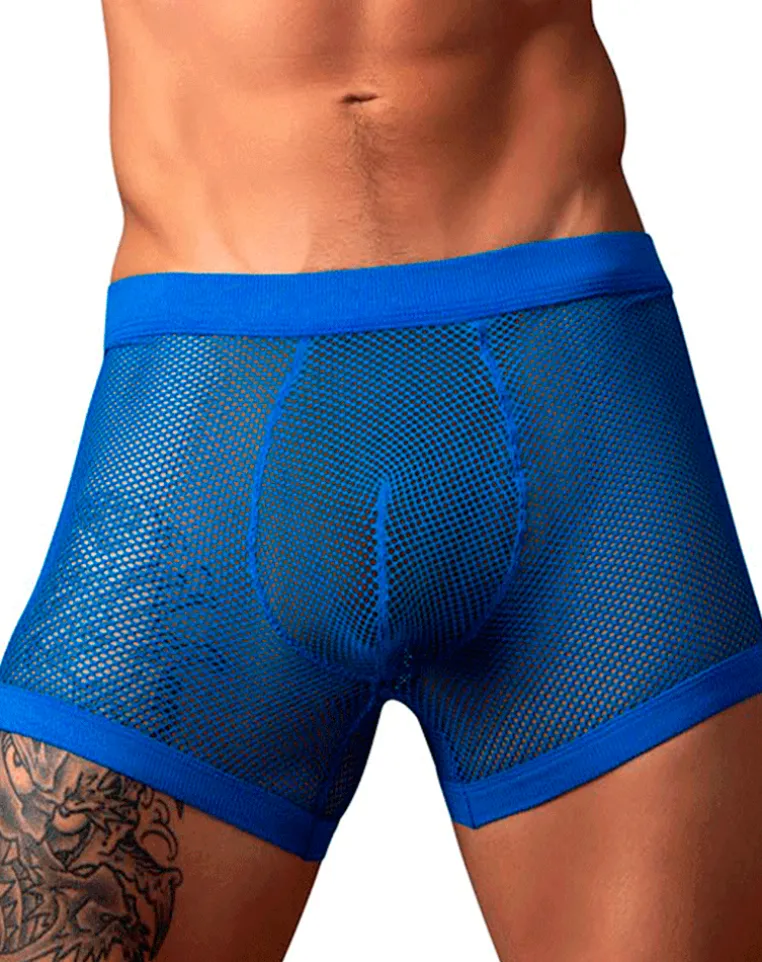 Male Power 152-11c Fishnet 2 Pouch Short Royal