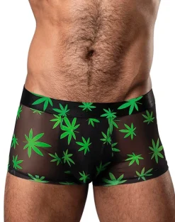 Male Power 145-294 Hazy Dayz Pouch Short Pot Leaf