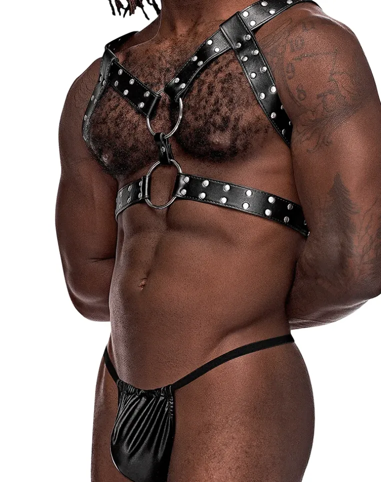 Male Power 591-266 Leather Gemini Harness Black