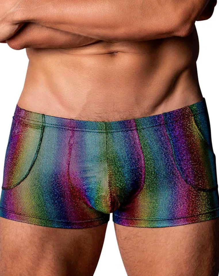 Male Power 132-297 Pack N Play Pocket Short Rainbow