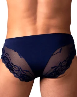Male Power 492-280 Sassy Lace Bikini Sold Pouch Navy