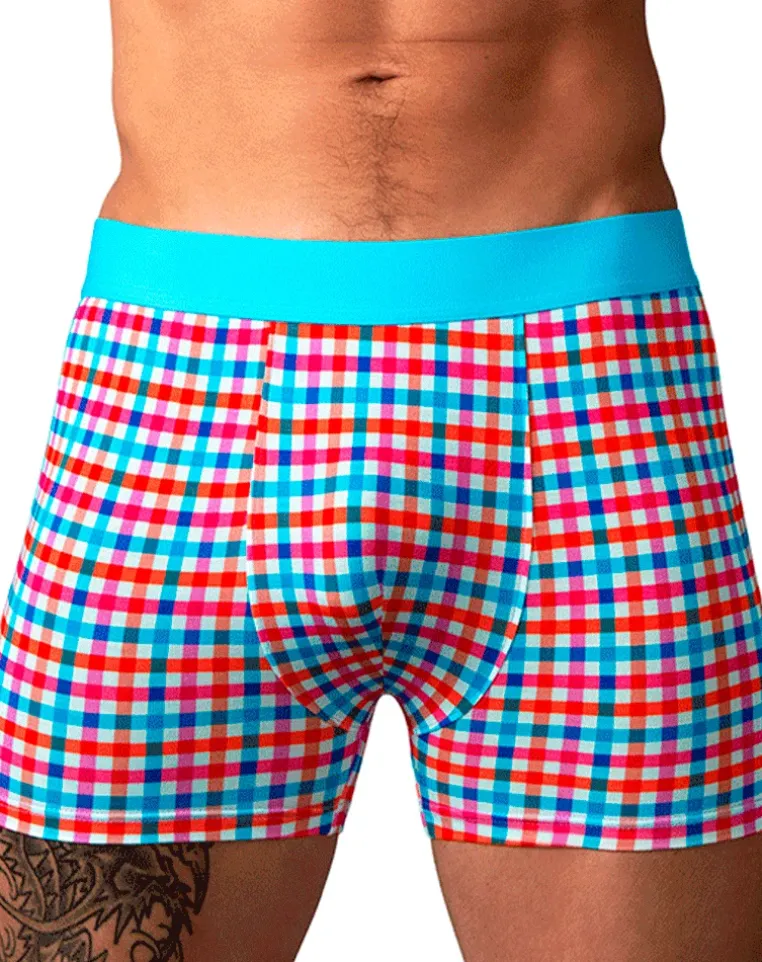 Male Power 160-306 So Comfy Gingham Boxer Brief Gingham Print