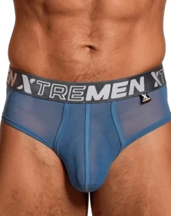 Xtremen 91262 Microfiber Mesh Briefs Blue