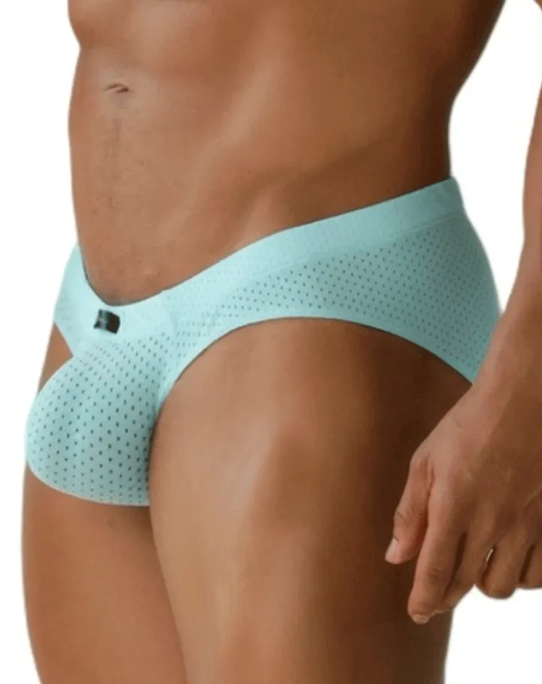 Xtremen 91270 Sleek Low-rise Perforated Briefs Seawater