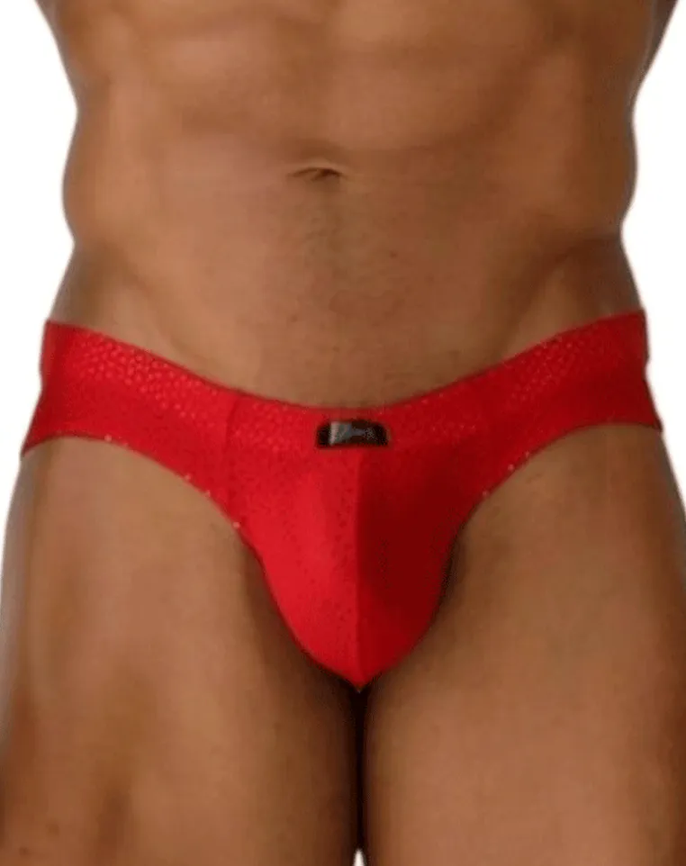 Xtremen 91270 Sleek Low-rise Perforated Briefs Red