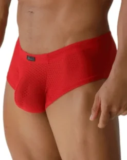 Xtremen 91269 Sleek V-cut Performance Mesh Briefs Red